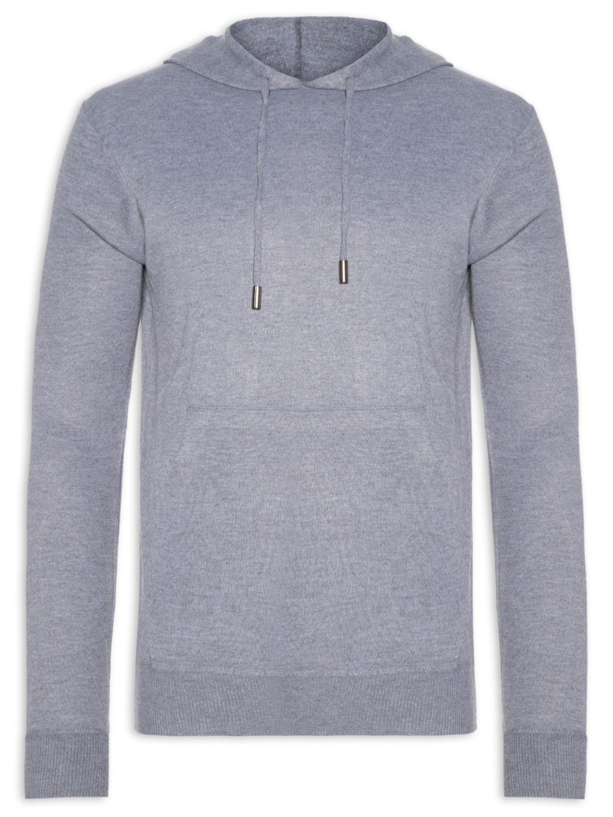 Suéter Masculino Capuz E Bolso Canguru - Cinza