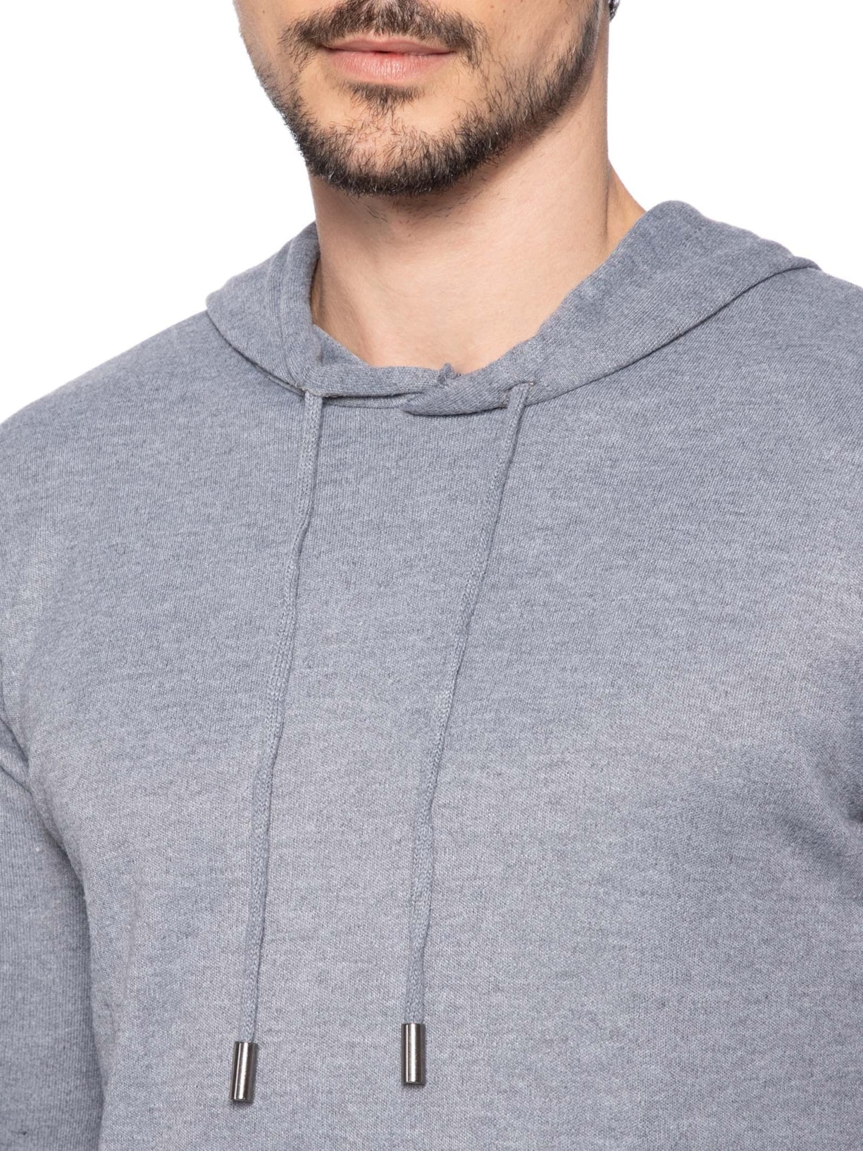 Suéter Masculino Capuz E Bolso Canguru Cinza '2 Essential