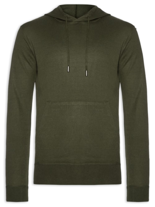 Suéter Masculino Capuz E Bolso Canguru - Verde