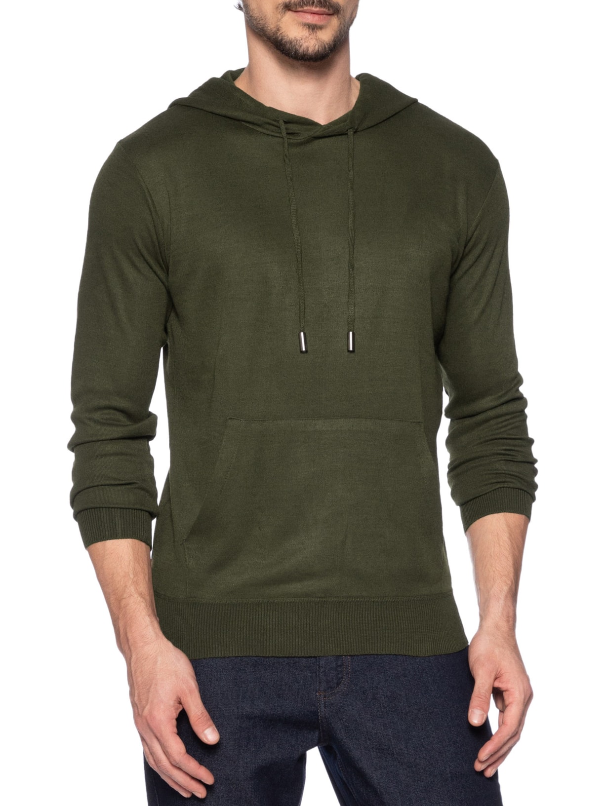 Suéter Masculino Capuz E Bolso Canguru Verde '2 Essential