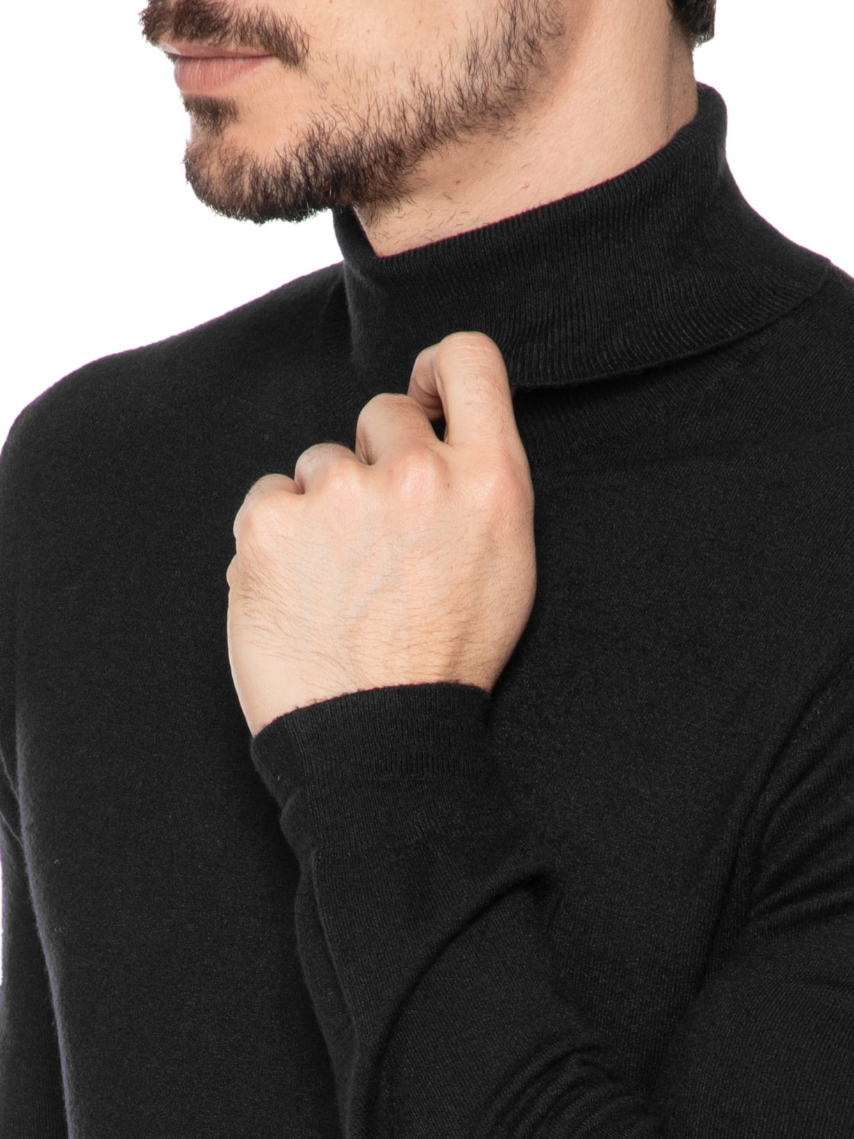 Suéter Masculino Casual Gola Alta Preto '2 Essential