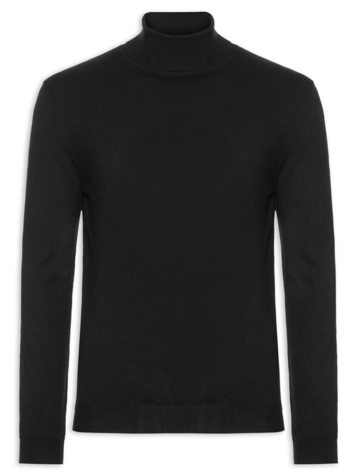 Suéter Masculino Casual Gola Alta - Preto