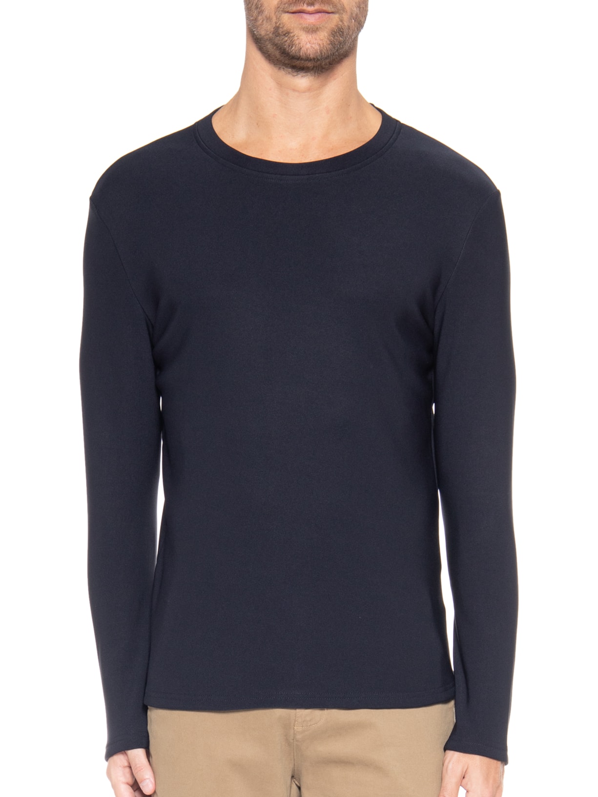 Suéter Masculino Clássico Gola C Azul '2 Essential