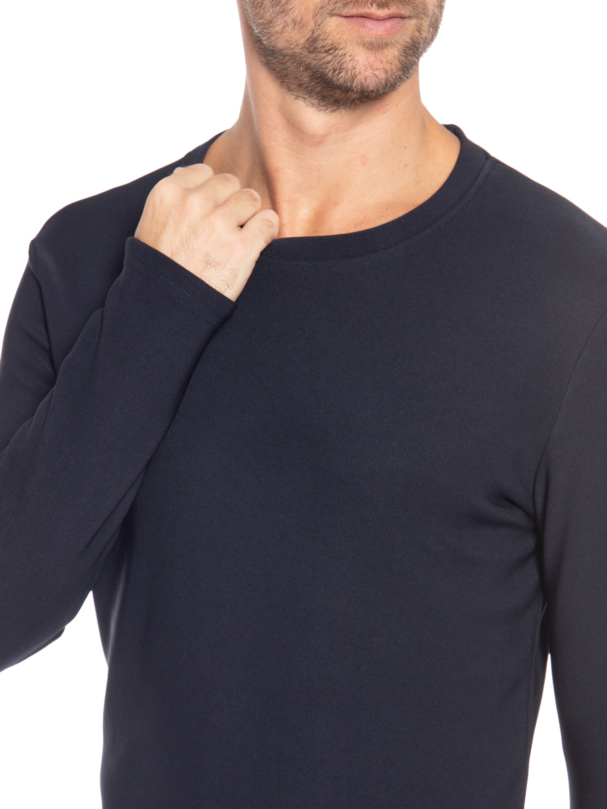 Suéter Masculino Clássico Gola C Azul '2 Essential