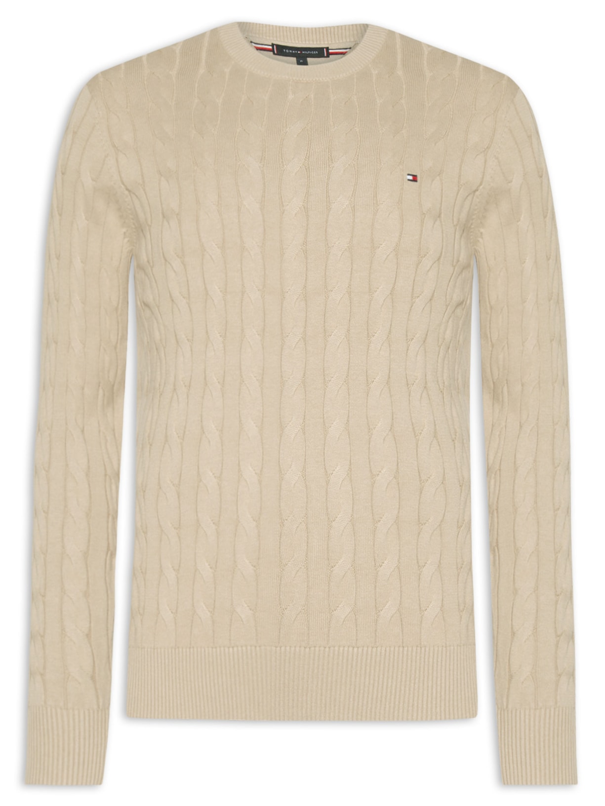 Suéter Masculino Clássico Regular Fit Tricot Cable - Bege