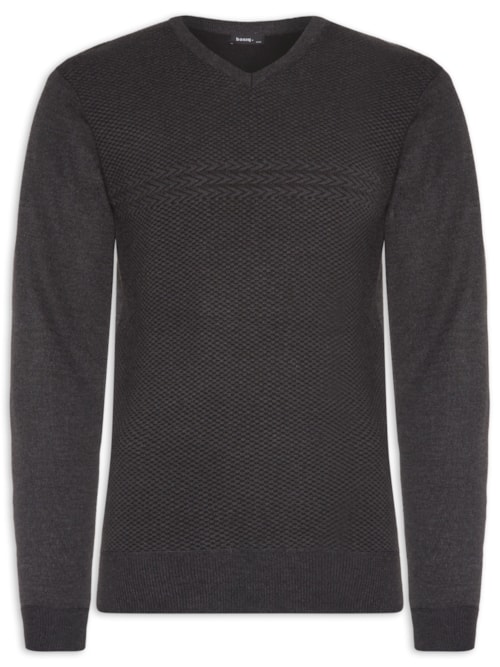 Suéter Masculino Com Detalhe - Preto