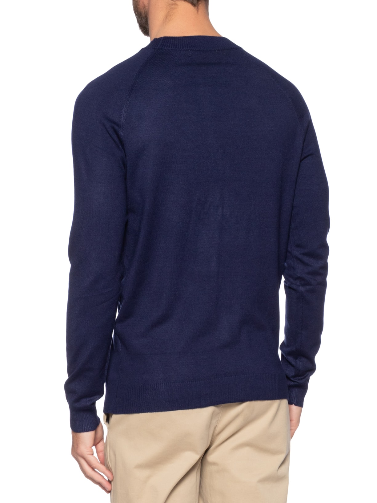 Suéter Masculino Com Recortes Gola Redonda Azul '2 Essential