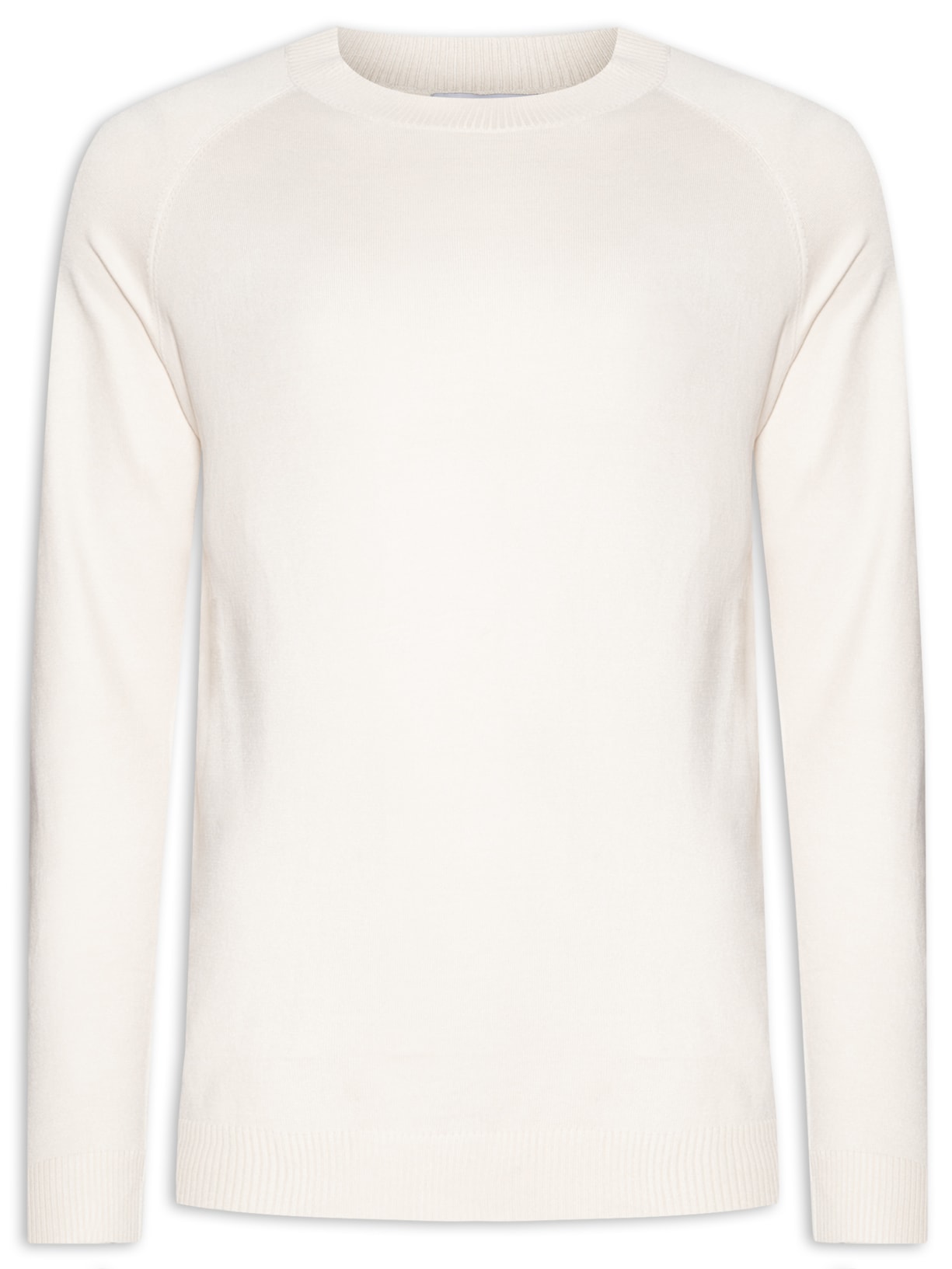Suéter Masculino Com Recortes Gola Redonda - Off White