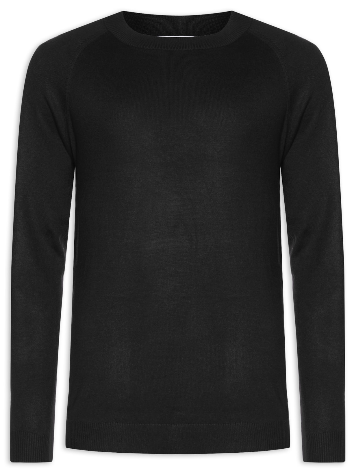 Suéter Masculino Com Recortes Gola Redonda Preto '2 Essential