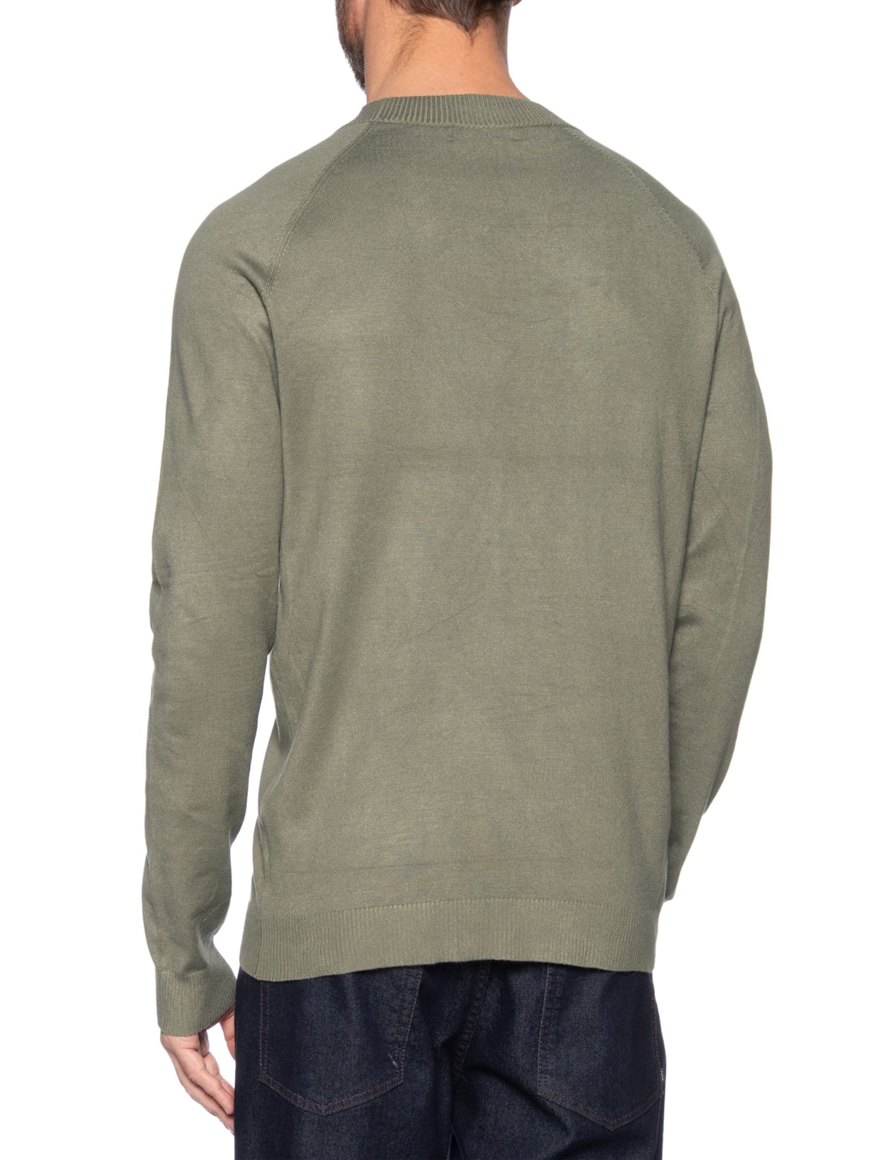 Suéter Masculino Com Recortes Gola Redonda Verde '2 Essential