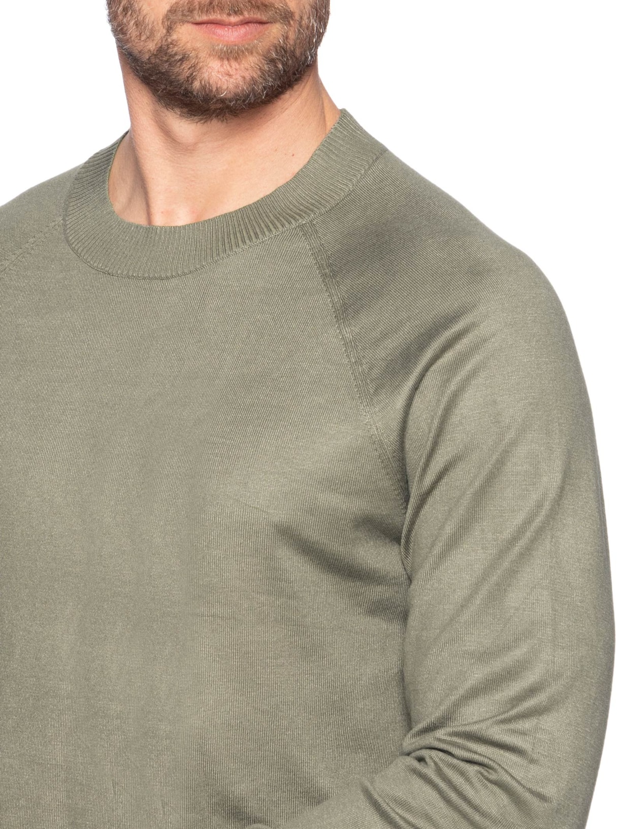 Suéter Masculino Com Recortes Gola Redonda Verde '2 Essential