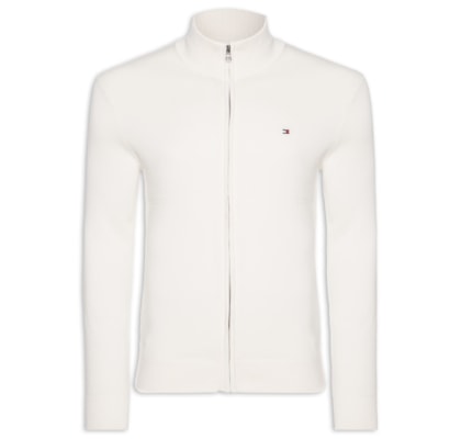 Suéter Masculino Com Zíper Essential Regular Fit – Branco