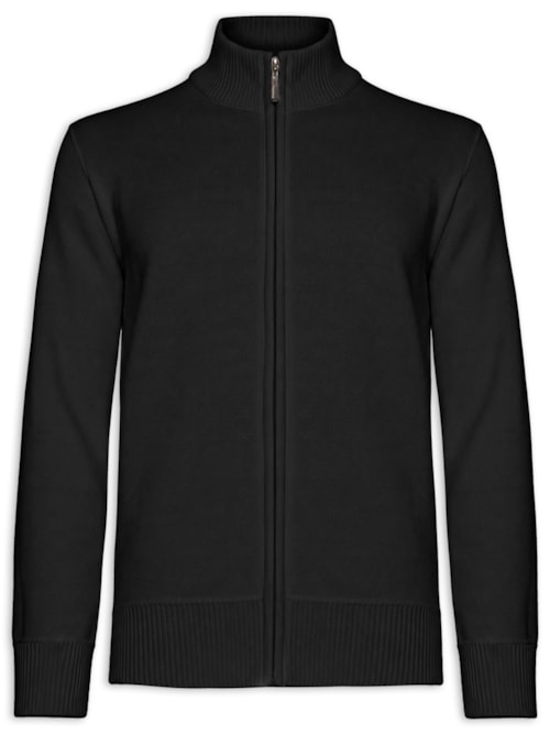 Suéter Masculino Com Ziper – Preto