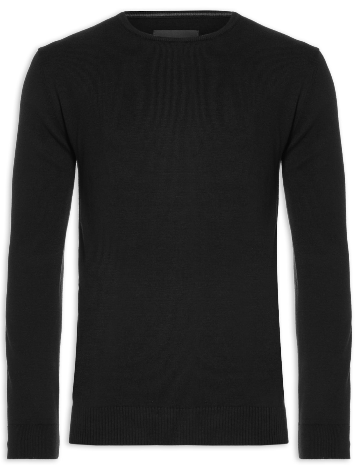 Suéter Masculino Cotton Cashmere Gola Careca - Preto