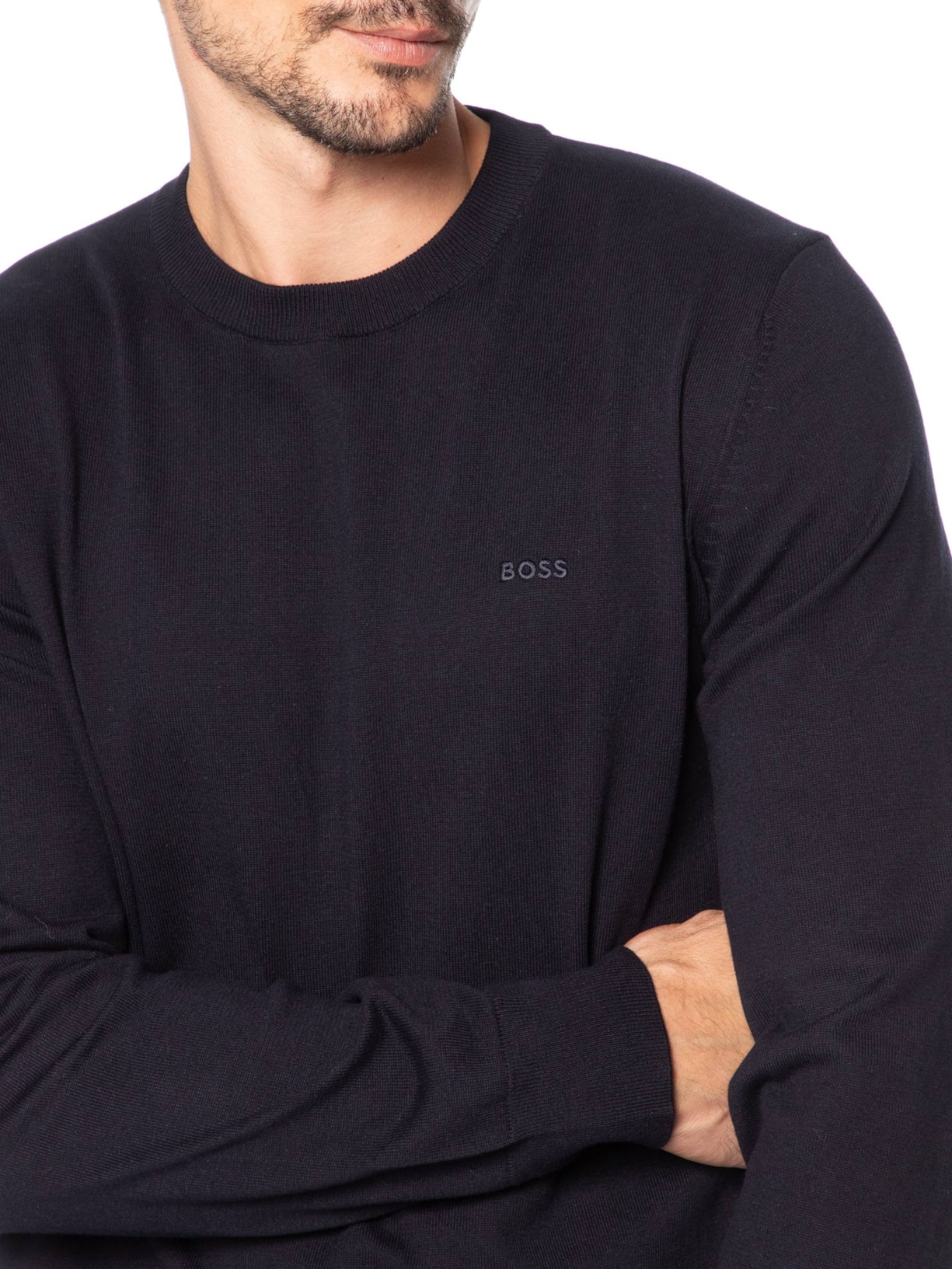 Suéter Masculino Crew Neck Upacas-L Azul Boss