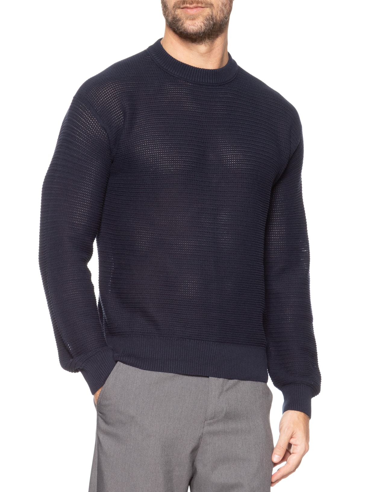 Suéter Masculino de Tricô Kordono Azul Boss