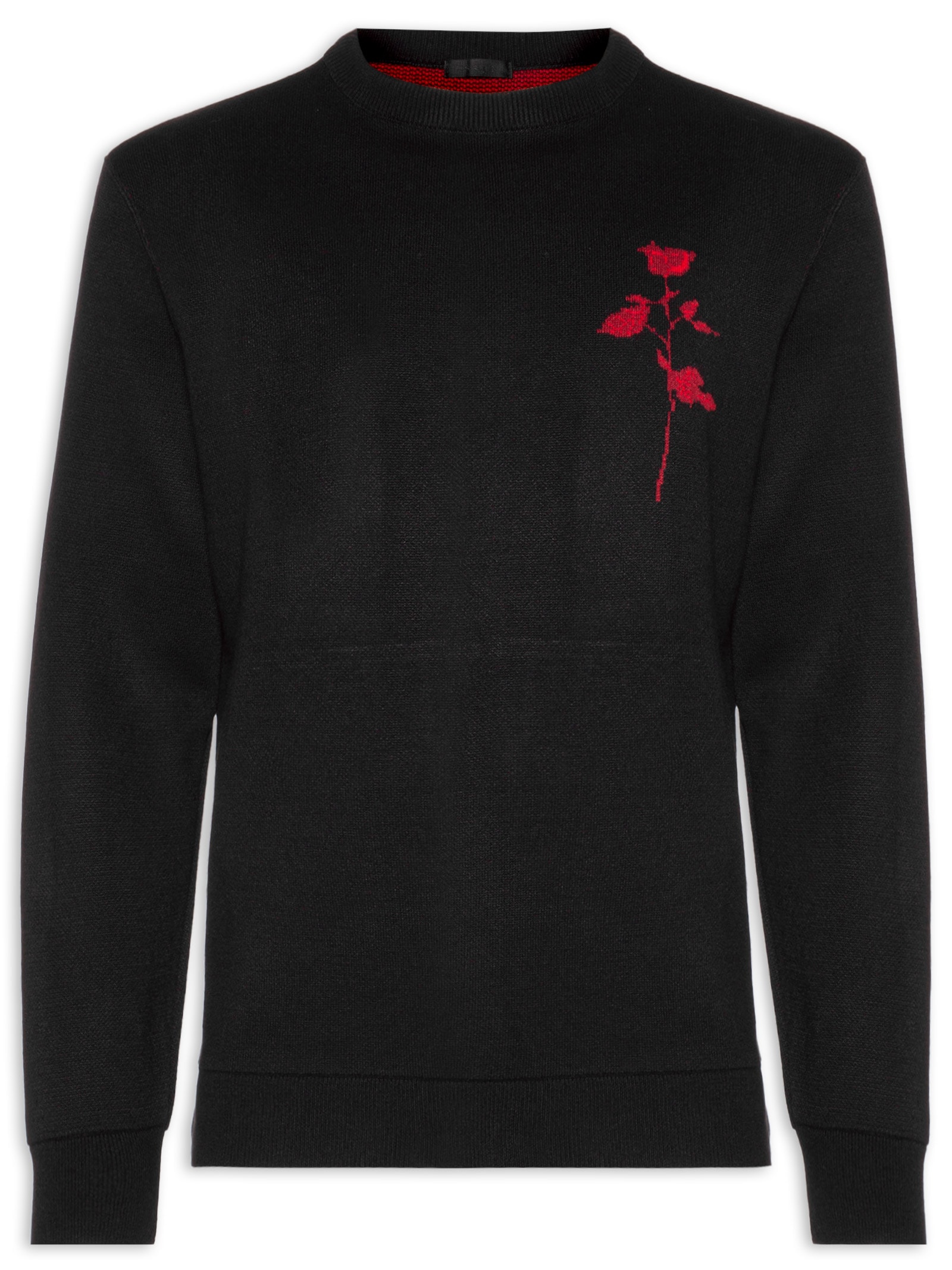 Osklen - Suéter Masculino De Tricot Local Rose - Preto