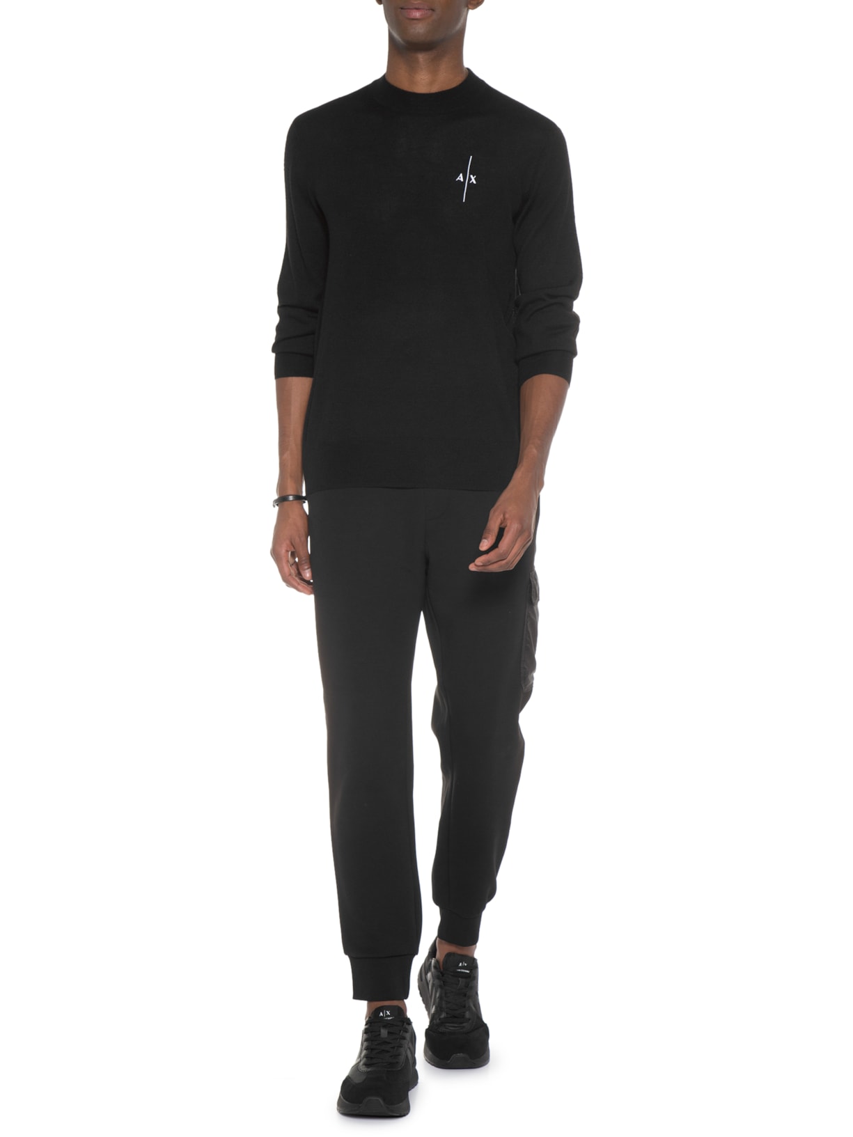 Suéter Masculino De Tricot Preto Armani Exchange
