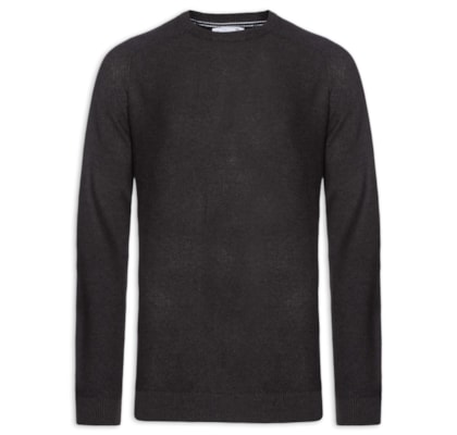 Suéter Masculino Det Ombro Gola Careca - Cinza