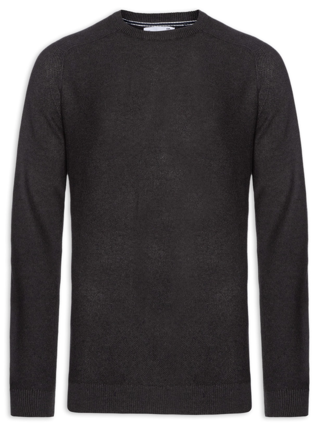 Suéter Masculino Det Ombro Gola Careca - Cinza