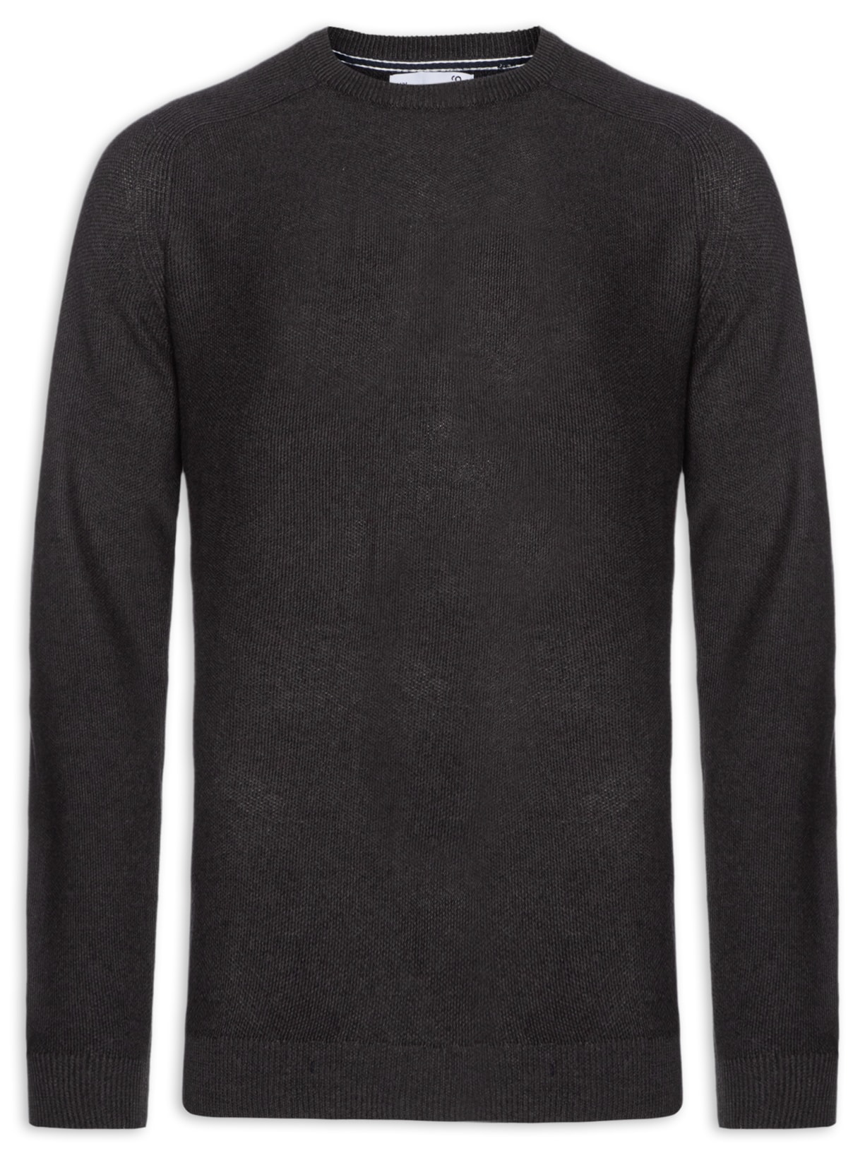 Suéter Masculino Det Ombro Gola Careca - Cinza