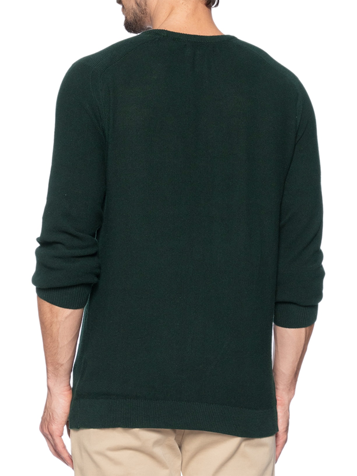 Suéter Masculino Det Ombro Gola Careca Verde '2 Essential