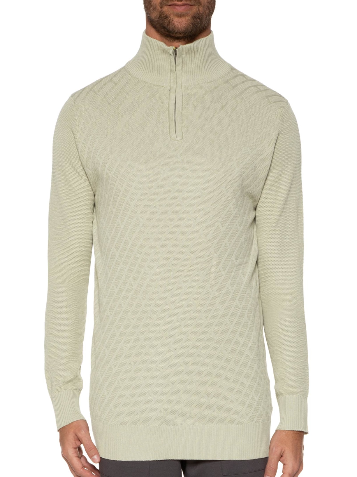 Suéter Masculino Detalhe Zíper Bege '2 Essential