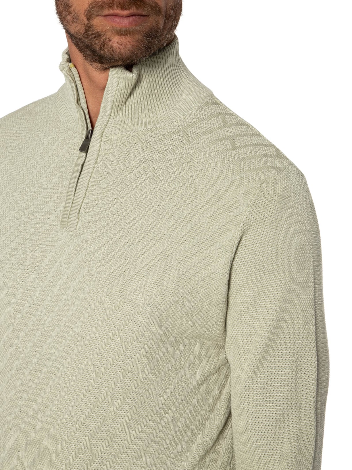 Suéter Masculino Detalhe Zíper Bege '2 Essential