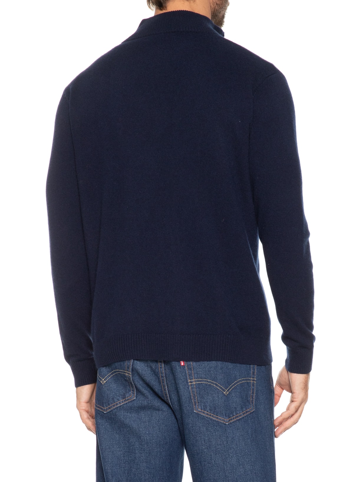 Suéter Masculino Detalhe Zíper Cashmere – Azul '2 Essential