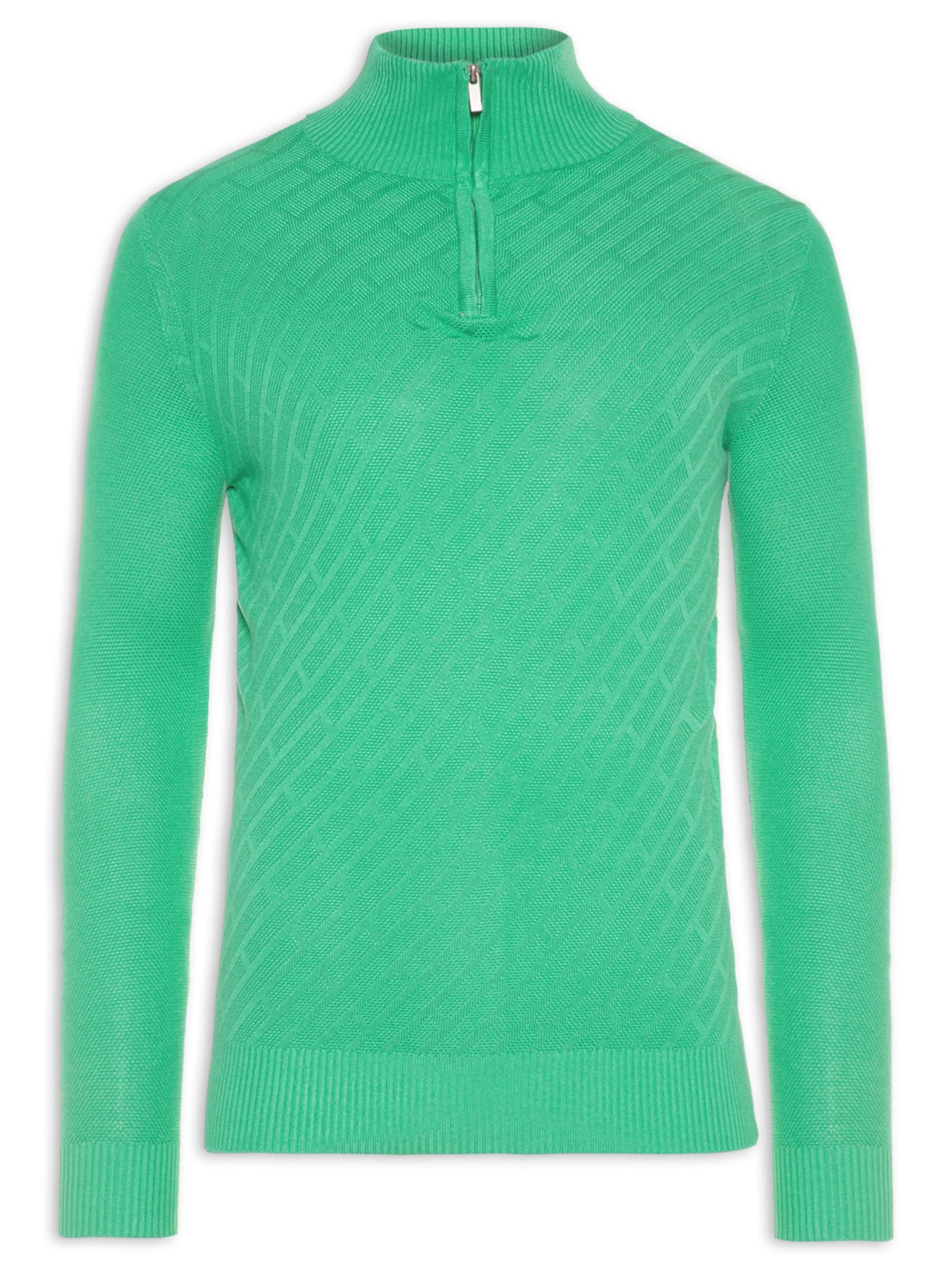 Suéter Masculino Detalhe Zíper - Verde