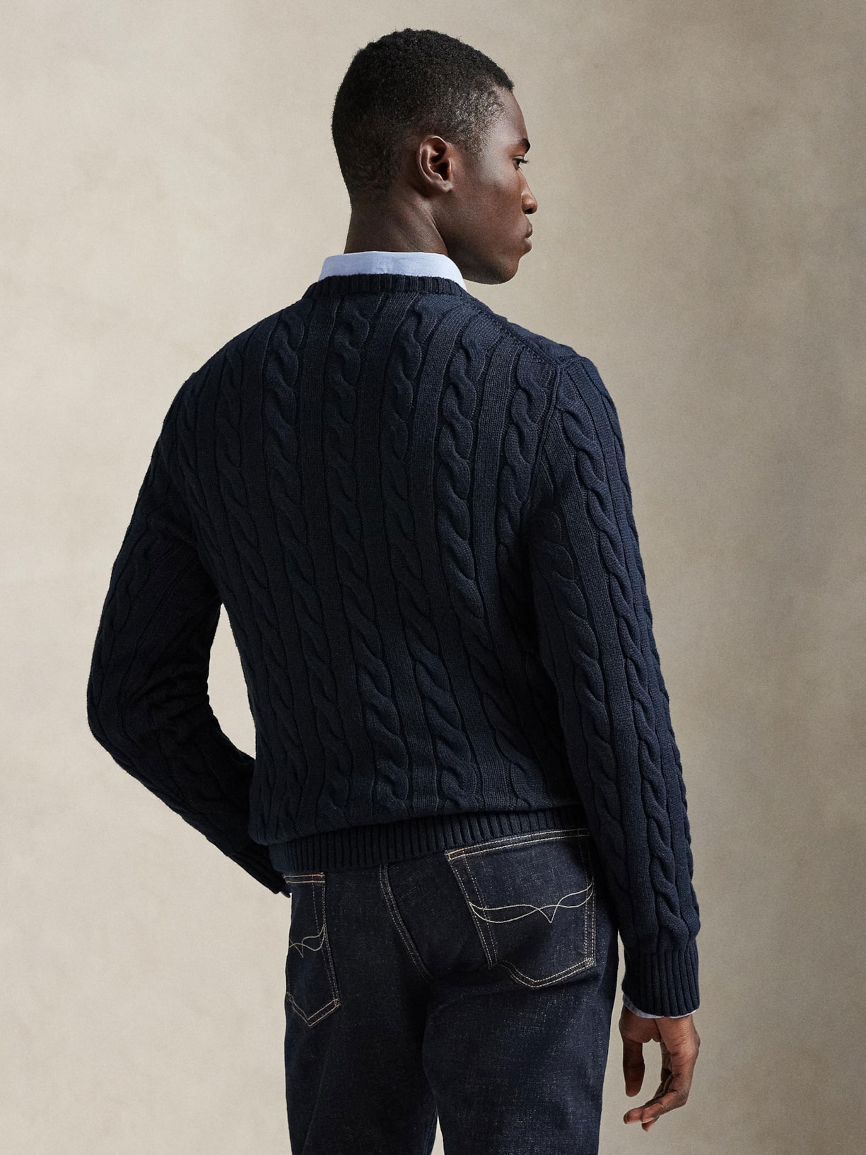 Suéter Masculino Driver Crewneck Roving Cotton Azul Polo Ralph Lauren