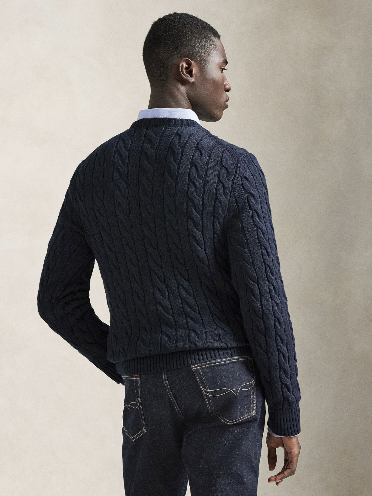 Suéter Masculino Driver Crewneck Roving Cotton Azul Polo Ralph Lauren