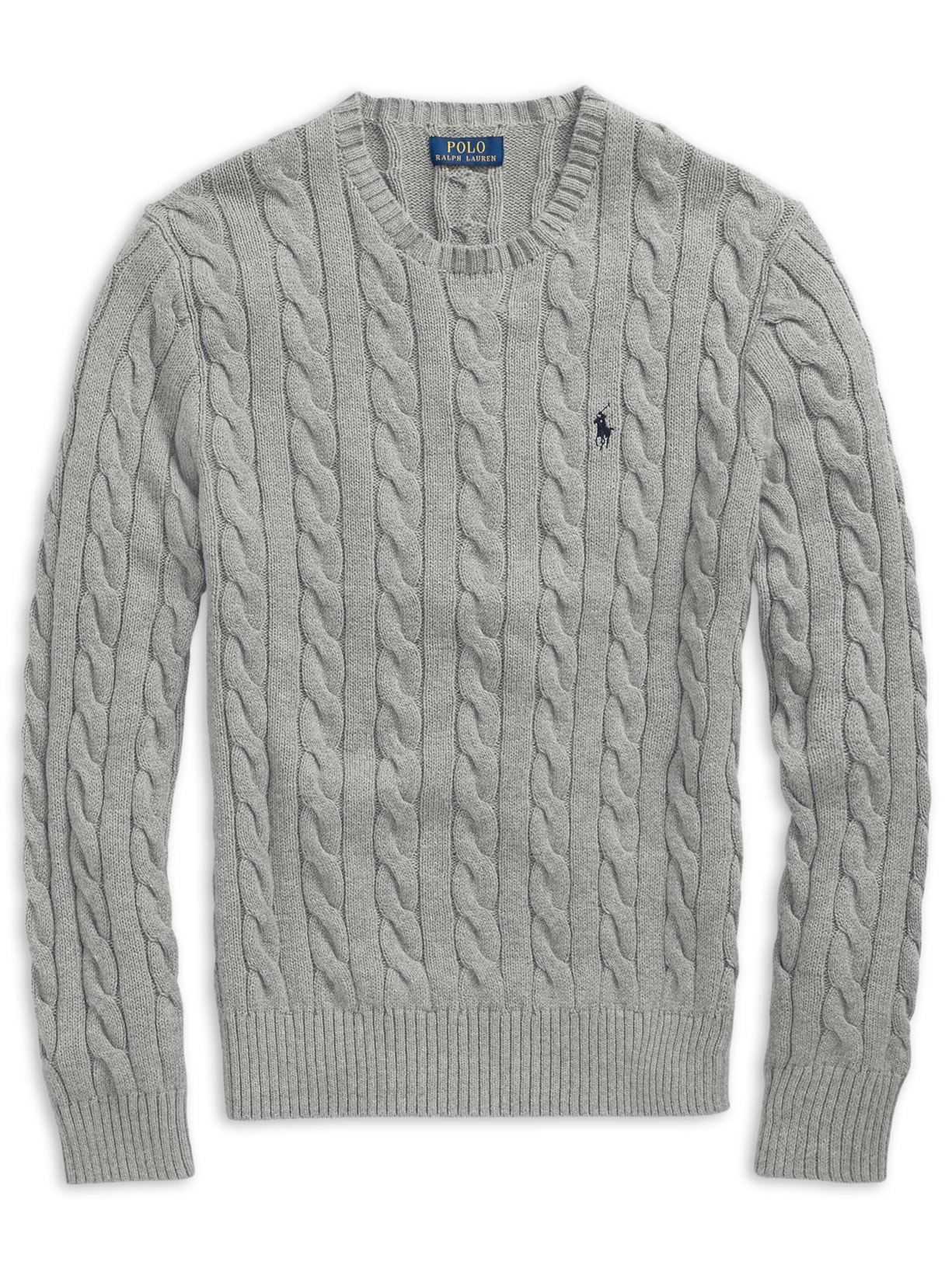 Suéter Masculino Driver Crewneck Roving Cotton Cinza Polo Ralph Lauren