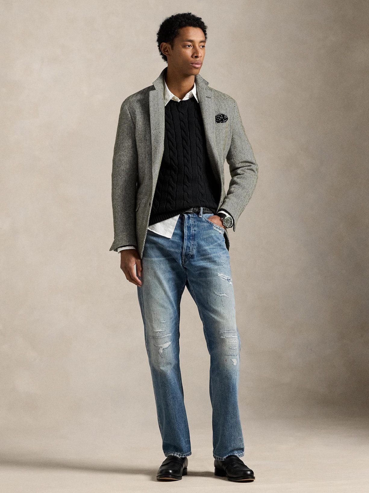 Suéter Masculino Driver Crewneck Roving Cotton Preto Polo Ralph Lauren