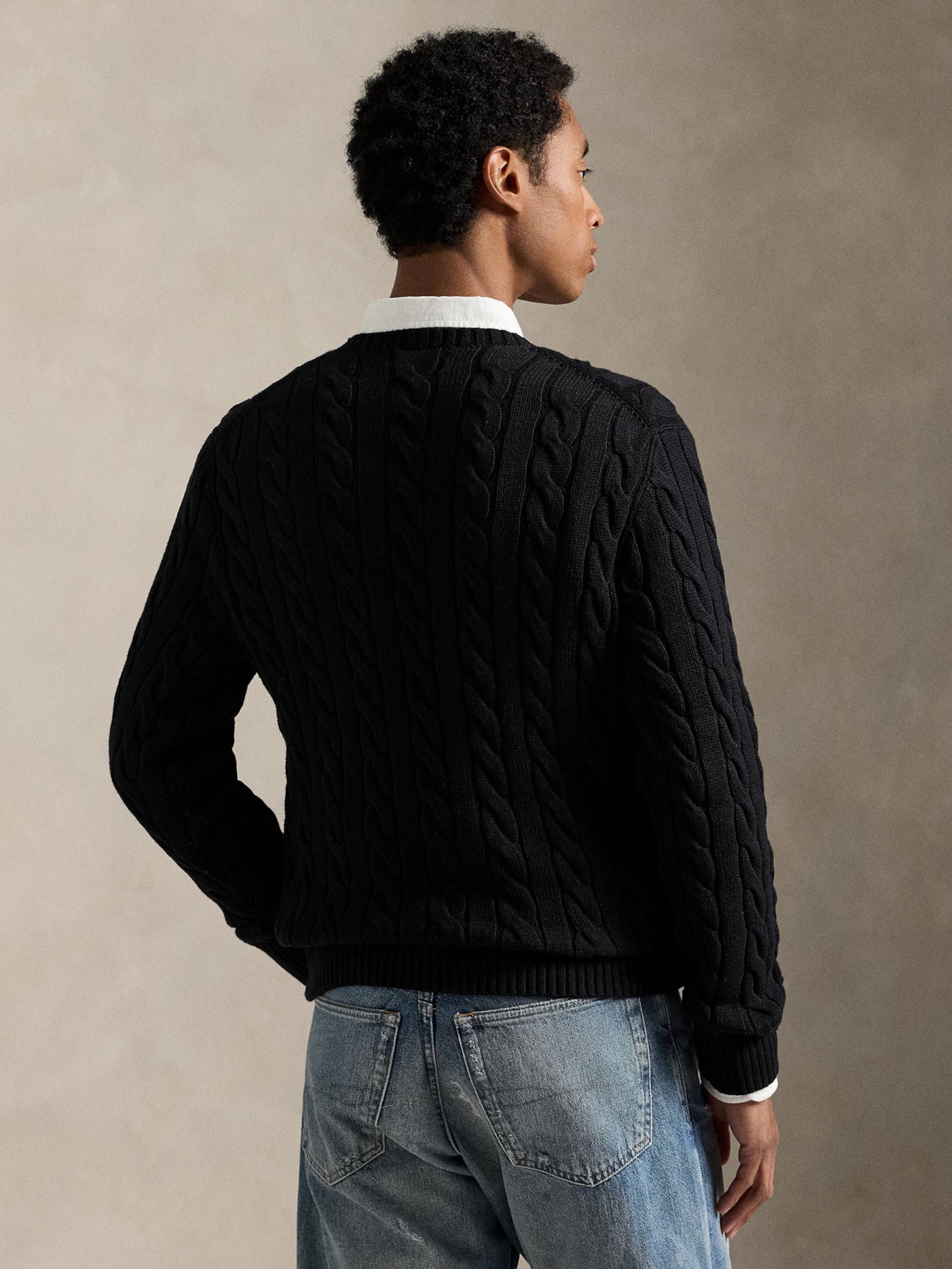 Suéter Masculino Driver Crewneck Roving Cotton Preto Polo Ralph Lauren