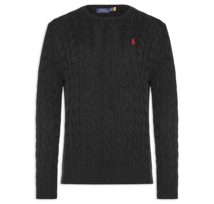 Suéter Masculino Driver Crewneck Roving Cotton - Preto