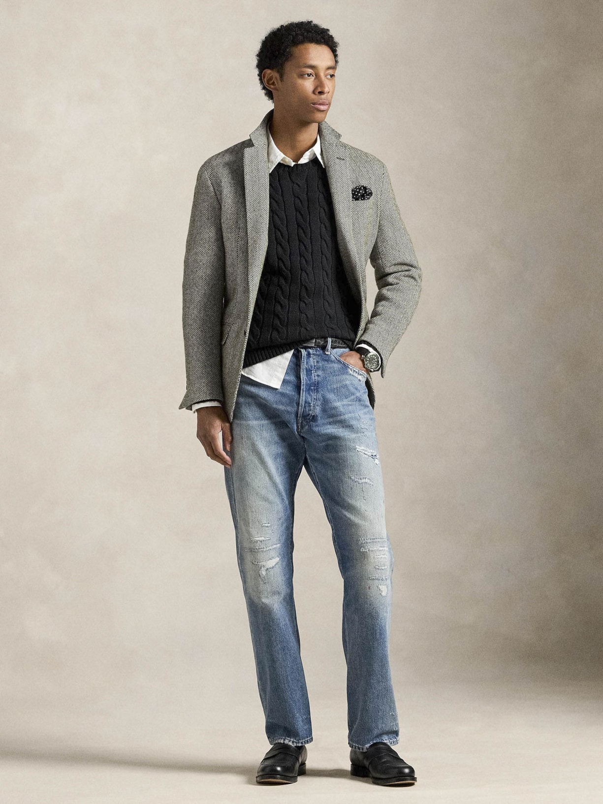 Suéter Masculino Driver Crewneck Roving Cotton Preto Polo Ralph Lauren