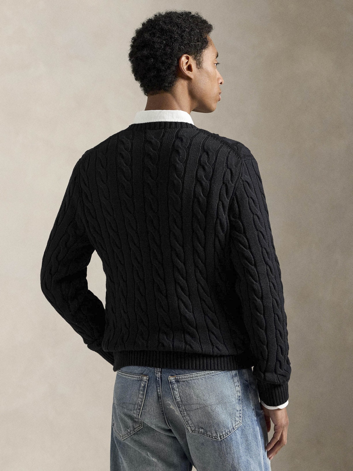 Suéter Masculino Driver Crewneck Roving Cotton Preto Polo Ralph Lauren