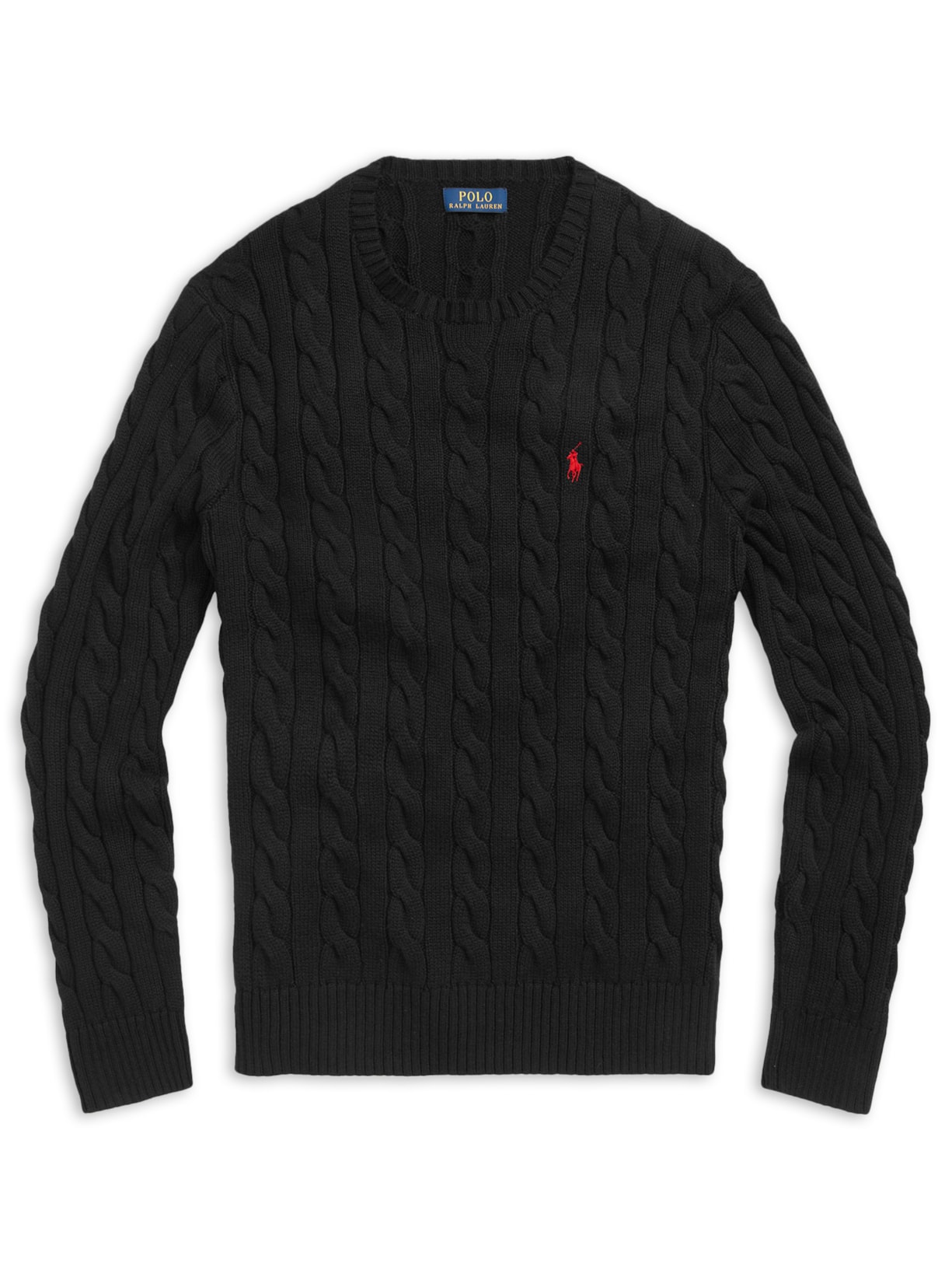 Suéter Masculino Driver Crewneck Roving Cotton Preto Polo Ralph Lauren