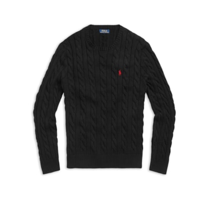 Suéter Masculino Driver Crewneck Roving Cotton - Preto