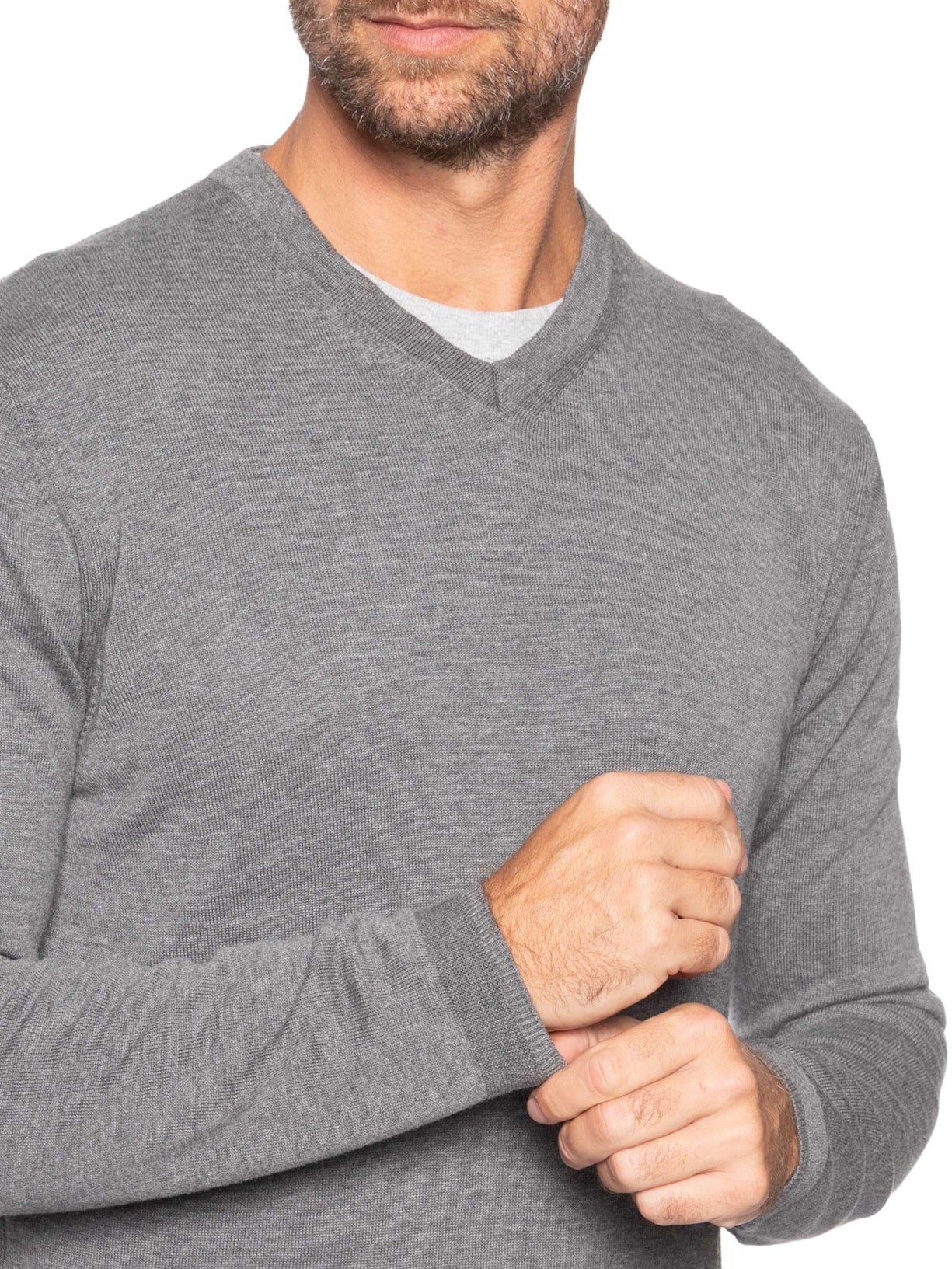 Suéter Masculino em Tricô Cinza Paramount Alfaiataria