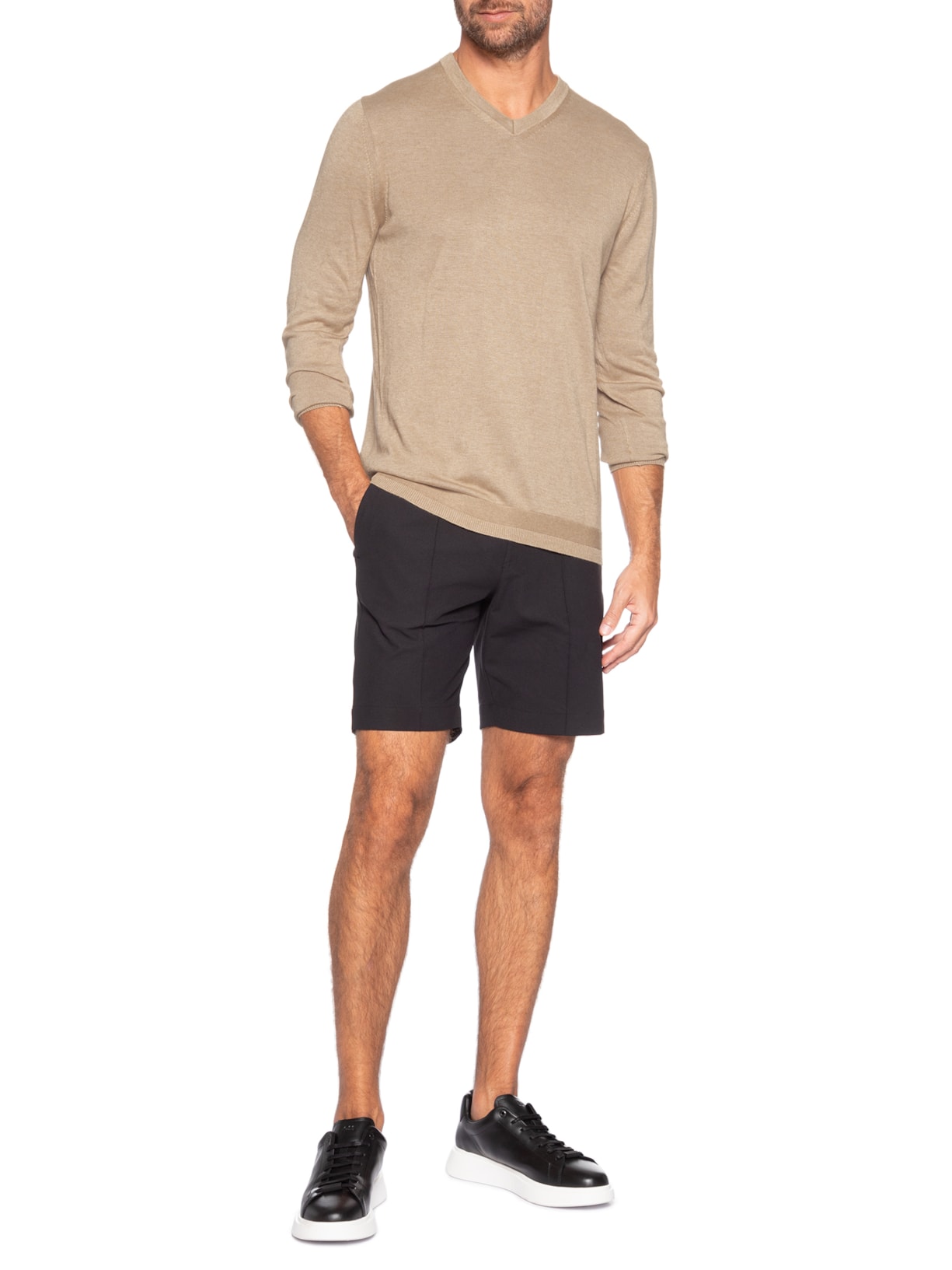 Suéter Masculino Em Tricô Marrom Paramount Alfaiataria