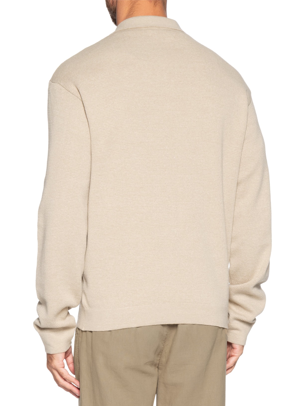 Suéter Masculino Em Tricot Manga Longa Com Zíper Bege Zapalla