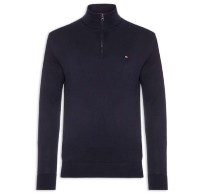 Suéter Masculino Essential Regular Fit Meio Zíper – Azul