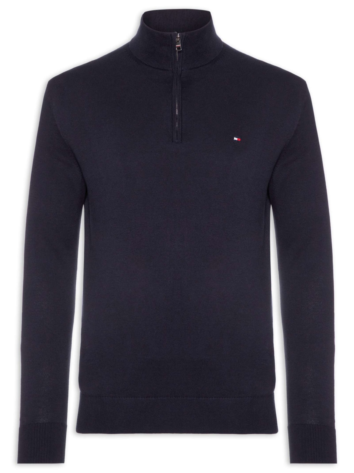 Suéter Masculino Essential Regular Fit Meio Zíper – Azul