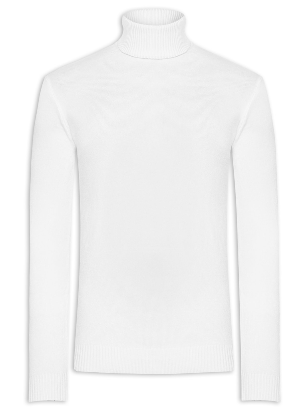 Suéter Masculino Gola Alta Básico - Branco