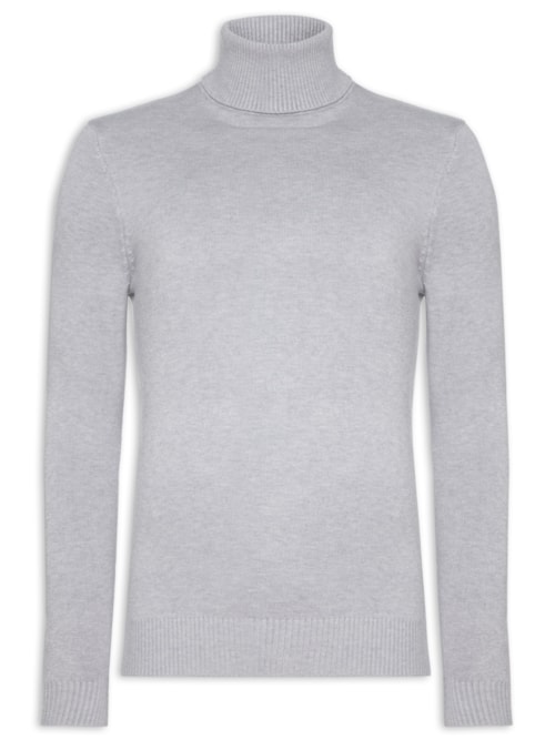 Suéter Masculino Gola Alta - Cinza