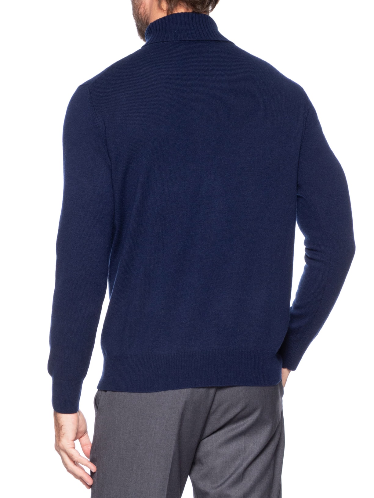 Suéter Masculino Gola Alta Com Blend De Lã E Cashmere Azul '2 Essential