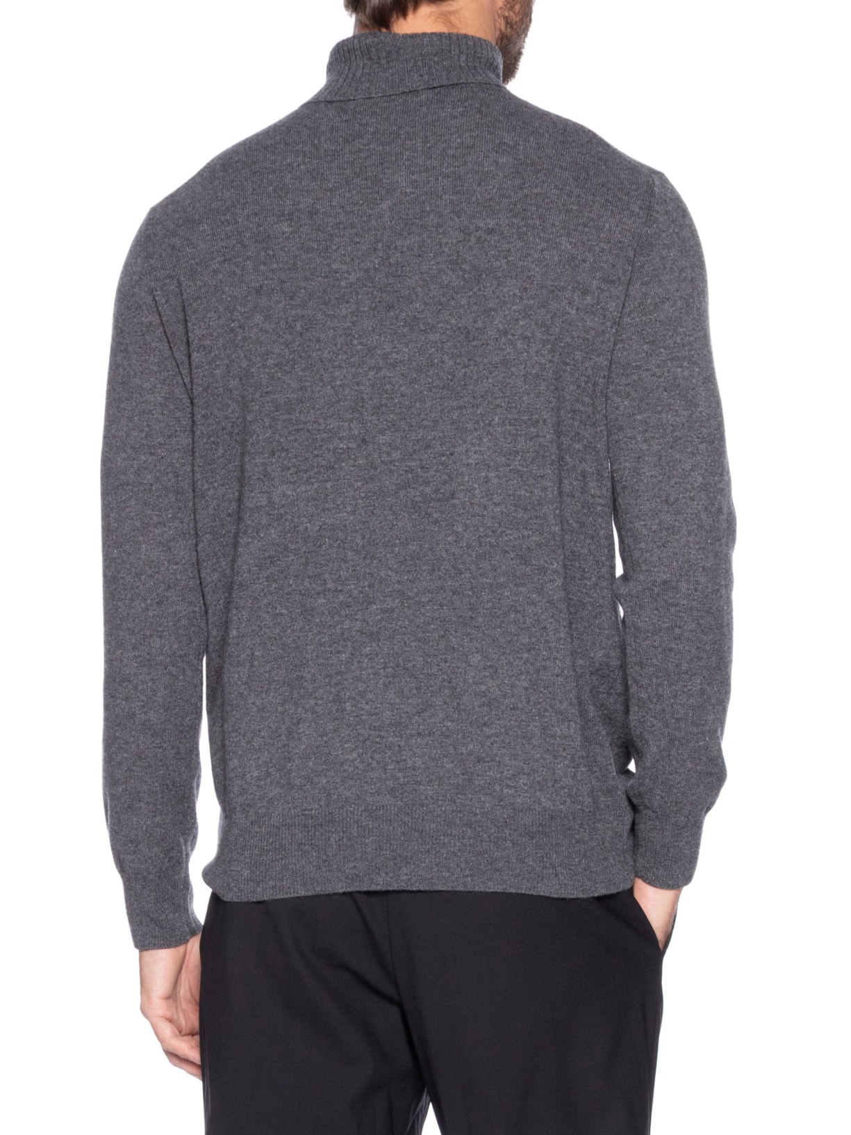 Suéter Masculino Gola Alta Com Blend De Lã E Cashmere Cinza '2 Essential