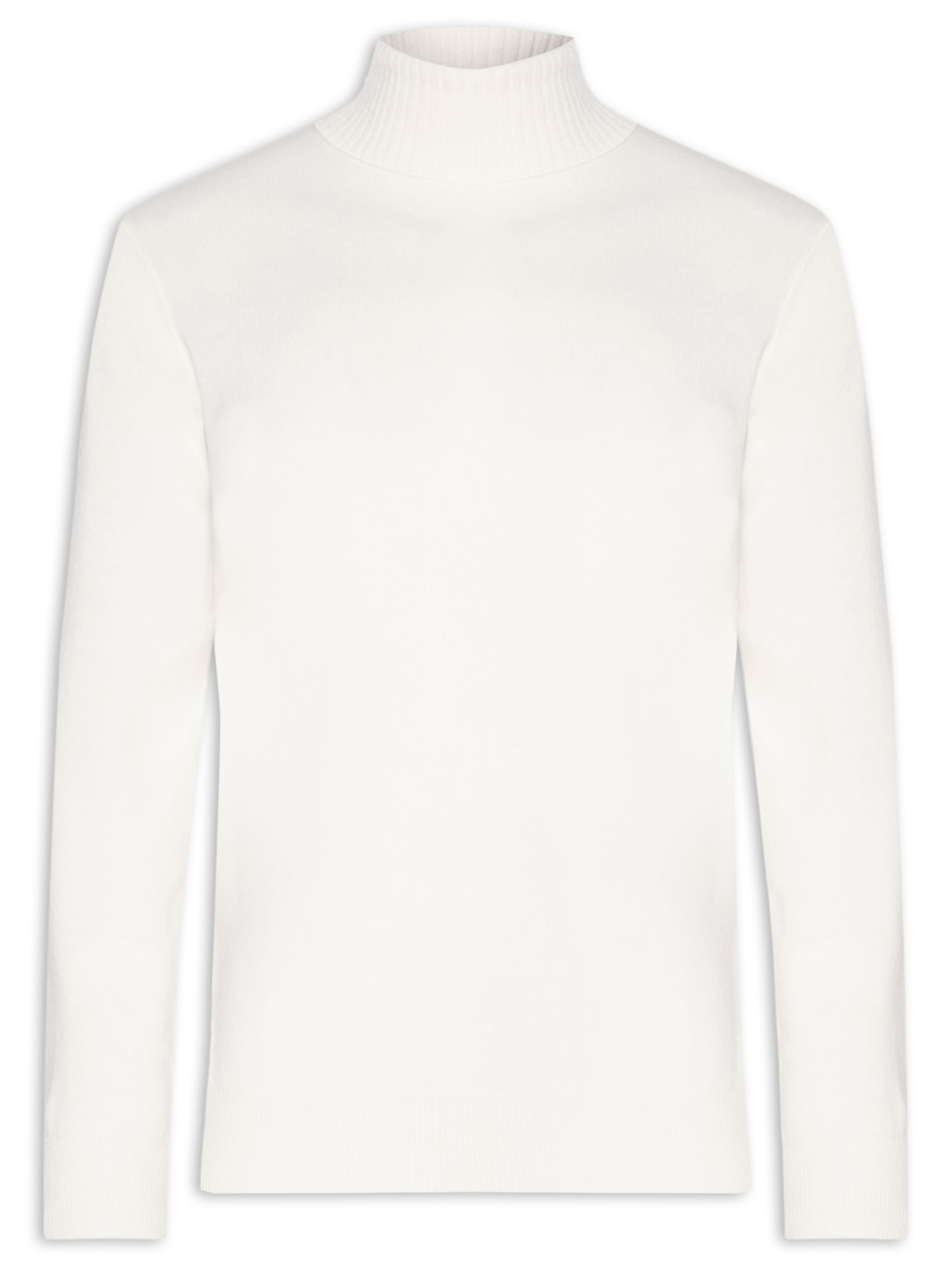 Suéter Masculino Gola Alta Com Blend De Lã E Cashmere Off White '2 Essential